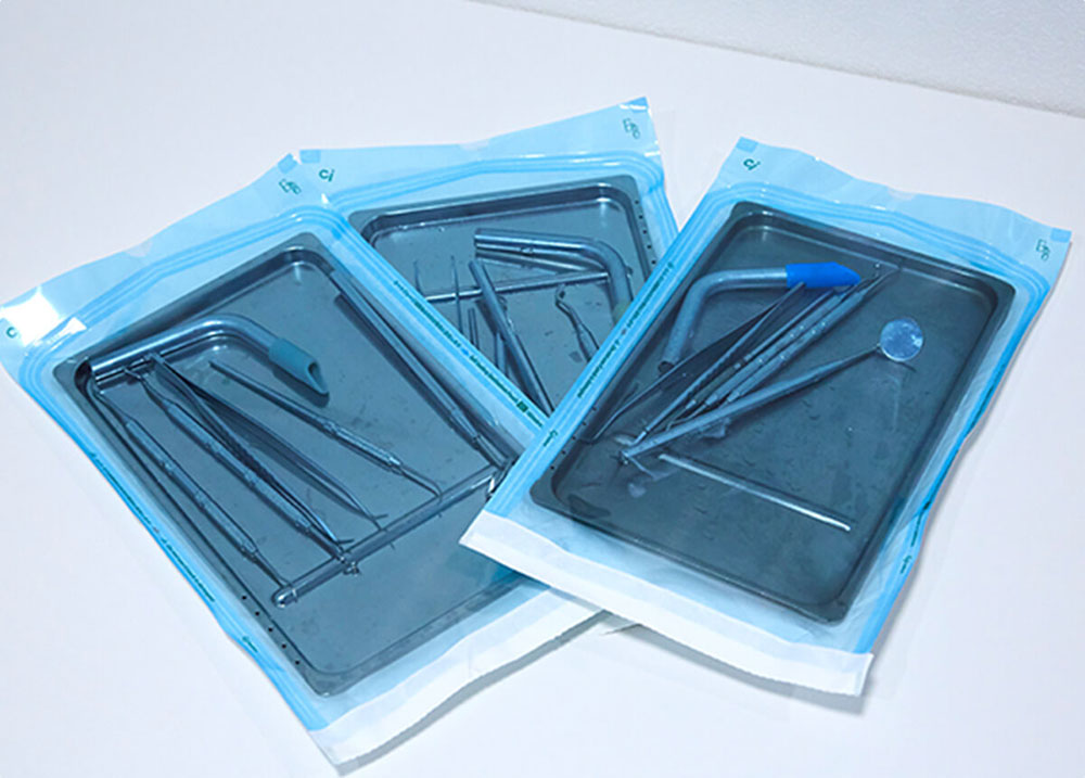 器具の滅菌パック処理